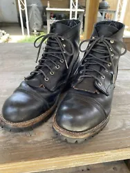 Red Wing Iron Ranger 8084 in black feather stone leather, this boots have been resoled and I wore them for about 6...