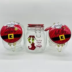 Christmas Jars With Lids Cookies Candy Canister Santa Let Me Explain I Did Try.