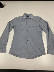 GUCCI Blue White Striped Long Sleeve Casual Business Shirt 38/15 Fitted. Condition is 