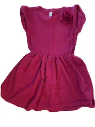Cherokee Girl’s short sleeve Sweater Dress Knit Pullover Size 5T Plum with flower. Pair with leggings or cable knit...