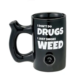 Premium Roast and Toast Ceramic Mug Pipe Mug Coffee Cup Black With Skull Design.
