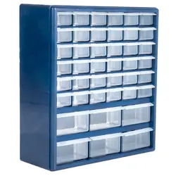 The versatile 42-drawer garage or craft storage cabinet can be wall-mounted or placed on a table, countertop,...