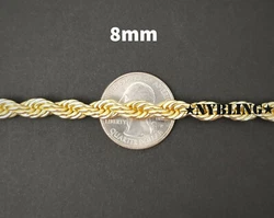 Width: 3mm to 10mm. Highest Quality Factory Direct Gold Plated Stainless Steel Rope Chains. 14k Gold plated over...