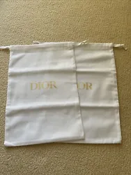 Two Dior gold logo shoe dust bag, storage. 13”x 8.5”. Never used .