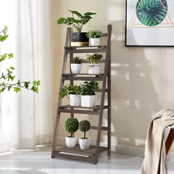 Folding Design: This lightweight folding design ladder plant shelf is easy to move and store. Vintage A-Frame...