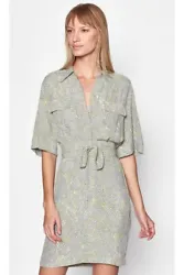 Fitted Shirtdress With Self-Belt.