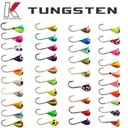 Kenders Premium Tungsten Fishing Jigs. Available in over 40 color combinations, and 6 Size variations! Kenders Tungsten...