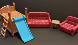 Li’l Woodzeez Furniture - Couch / Chair /Nightstand/ Bunk Beds with Ladder Slide. Please see pictures for condition.
