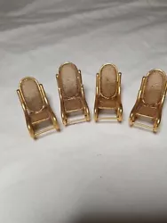 Antique Metal Dollhouse Raking Chairs.