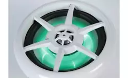 Haut-parleurs marins à 2 voies de 6,6 pouces grilles amovibles (Blanc) éclairage LED intégré bobine acoustique...