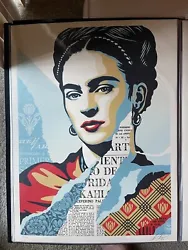 Shepard Fairey Obey Signed and Numbered - 2022 1st Edition Screen Print of “The Woman Who Defeated Pain” Frida...