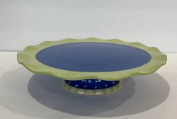 2005 Demdaco Hits the Spot Plate by Lynn Morris Cake Plate Stand Polka Dot. Great condition, no chips or cracks. A very...