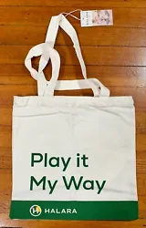 White with Green print - Play it My Way Tote Bag. 2nd Anniversary Canvas Bag. Do not bleach. Machine wash cold. 80%...