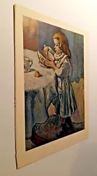 Collectible Art Print Reproduction, Blue Period By Pablo Picasso, Captioned And Two Study Prints On The Reverse.