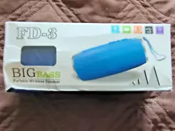 Portable Wireless Speaker. FD-3 BIG Bass. Color: Blue.
