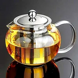 Glass Teapot with Removable Infuser Stovetop Safe Tea Kettle Tea Pot (650ML/22OZ). 1 x 650Ml Tea pot. Stovetop Safe -...