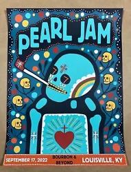 Original Pearl Jam show edition poster from their  2022 Louisville Bourbon & Beyond Festival show designed by Artist...
