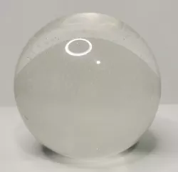 Murano Style Round Art Clear Glass Sphere Controlled Bubbles Paperweight Crystal Ball. Measures 2.75
