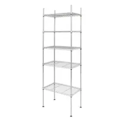This adjustable shelving unit allows you to customize the heights of each of your shelves, which hold up to 440 lbs...