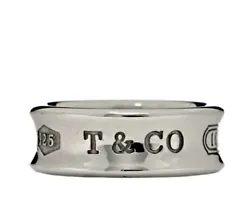 This is an authentic TIFFANY Sterling Silver1837 Band Ring. Size 7.257mm BandThe ring is crafted of sterling silver and...