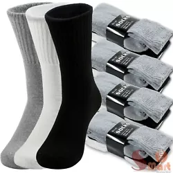 Featuring our newest comfortable athletic work socks, made of high quality cotton. Material: 80% Cotton, 20% Spandex.