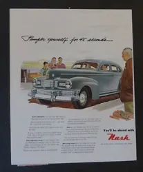 Featured: Nash Auto. Original Print Ad : 1947. Type: Ad Magazine 1947. All ads and covers are always originals.