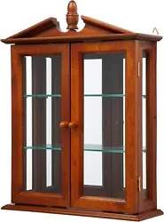 Antique replica wooden wall curio cabinets with hanging hardware. Hand-crafted using hard wood, mirrored backs, wide...