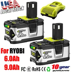 2X For RYOBI P108 18V 6.0Ah One+ Plus High Capacity 18 Volt Lithium LED Battery. 4.0Ah 5.0Ah For RYOBI P108 18V High...
