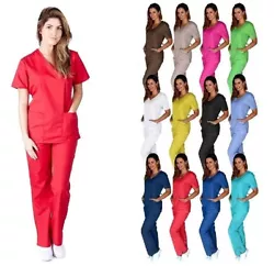 Mock Wrap Scrub Top With Back Ties. Size: XS S M L XL 2XL 3XL. XS S M L XL 2XL 3XL. Triple Reinforced Seams And...