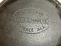 Beautifully seasoned Martin Stove & Range cast iron skillet in #8 size. Measures 10-1/4 inches across rim, not...