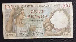 Billet 100 Francs 1940 Sully France.