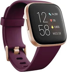Fitbit® Versa2 Smart Fitness Watch. Introducing Fitbit Versa 2™ video Bordeaux / Copper Rose Gold. Size: Large and...