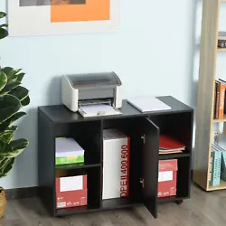 Does the office lack storage space for printers?. With the open and concealed storage rooms, the small printer table...