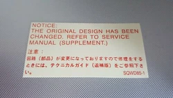 Écriture japonaise X SL-1200 / SL-1210. Autocollant en papier.