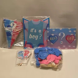Gender Reveal Party Supply Kit. Includes:Invites, Banners, Balloons/Reveal Balloons, Cupcake Toppers.