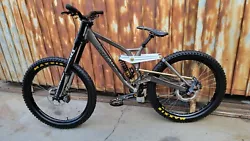 Manitou Dorado Pro front fork and Cane Creek Double Barrel Coil rear shock.