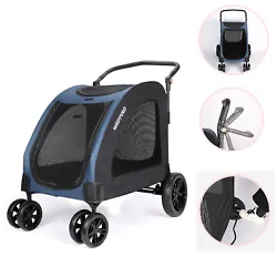 Foldable Stroller & Adjustable Handle：You can fold the stroller easily after removing the handle, makes transport and...
