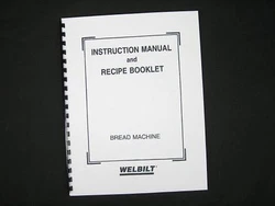 New paper copies of the instructions and recipes for Welbilt bread makers. Bread Maker Manuals & Recipes. Professional...