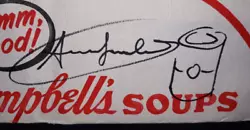 Handy Warhol. campbells fast food paper cap hand signed.