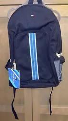 NWT Tommy Hilfiger Fragrance Promo Navy Blue Web Stripe Backpack Bag