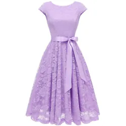 Styles:Cap-sleeve, concealed zipper back closure, A-line swing skirt. Soft, high-quality lace overlays the dress show...
