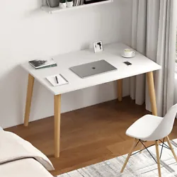 With the designs of 4 solid wood legs and hollow space under the desktop, the legs of this computer desk can be put...