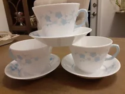 Set Of 3 SPODE cup and saucer Set GEISHA Light Blue BoneChina Blanche de.Chine England  Y 3456 J 109 ... Condition is...