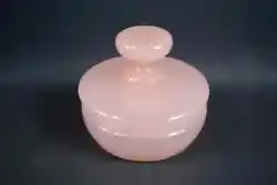 This is lovely box made of pink opaline glass. The glass has a beautiful translucent quality. It would be great in a...