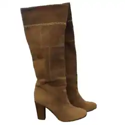 Beautiful suede patchwork boots from Coach. Style is Trudie. Knee high. 3.5