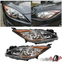 Lamp Type: Halogen. For 2010-2013 Mazda 3. For 2010-2013 Mazda 3 Sport. 1 X Pair of Headlights (Left & Right). Sold as...