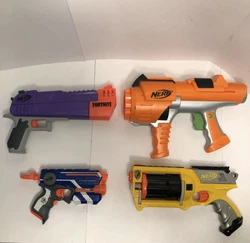 Nerf Fortnite Handgun Single Shot. Nerf Maverick Rev 6. Up for sale is a bundle of 3 Nerf Handheld Guns! Nerf Fire...