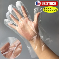 2000Pcs PE Disposable Gloves. PE Clear Disposable Gloves Plastic Gloves Large Poly Gloves Hair Coloring Food Service...
