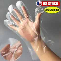 2000Pcs PE Disposable Gloves. PE Clear Disposable Gloves Plastic Gloves Large Poly Gloves Hair Coloring Food Service...