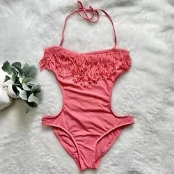 L*Space Free Love Fringe Monokini Swimsuit NEW Size 6 Coral One Piece $198 Sexy. brand new! L* Space Free love Monokini...